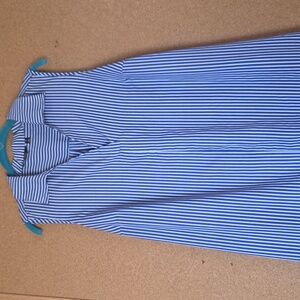 Mlle Gabrielle Blue Striped Sleeveless Spring Dress W Pockets Lightweight Sz 1X